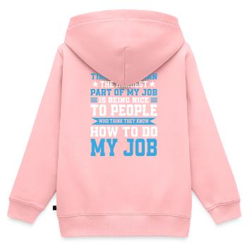 Technicien pneumatique - Sweat Premium à capuche zippé enfant bio - rose - Dos - AI Model Kid Female (0cm)