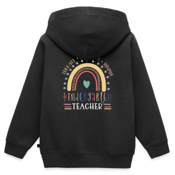 Kindergärtnerin Ausbilden Motivieren Inspirieren - Kinder Premium Organic Zip Hoodie - Schwarz - Hinten - AI Model Kid Male (0cm)