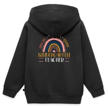 Kindergärtnerin Ausbilden Motivieren Inspirieren - Kinder Premium Organic Zip Hoodie - Schwarz - Hinten - AI Model Kid Male (0cm)