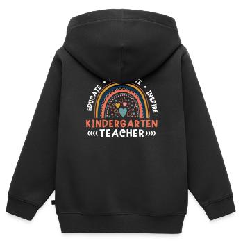 Training a kindergarten teacher Motivating Inspiring - Kids Premium Organic Zip-up Hoodie - black - Back - AI Model Kid Male (0cm)