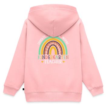 Former une enseignante de maternelle Motivant Inspirant - Sweat Premium à capuche zippé enfant bio - rose - Dos - AI Model Kid Female (0cm)