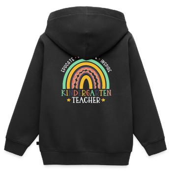Kindergärtnerin Ausbilden Motivieren Inspirieren - Kinder Premium Organic Zip Hoodie - Schwarz - Hinten - AI Model Kid Male (0cm)