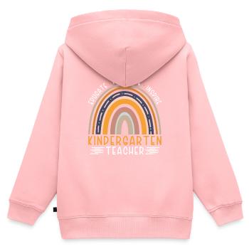 Former une enseignante de maternelle Motivant Inspirant - Sweat Premium à capuche zippé enfant bio - rose - Dos - AI Model Kid Female (0cm)