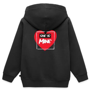 She Is Mine Valentinstag - Kinder Premium Organic Zip Hoodie - Schwarz - Hinten - AI Model Kid Male (0cm)