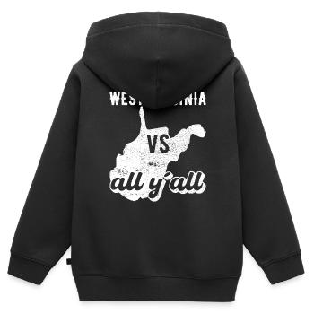 West Virginia all y all Geschenk - Kinder Premium Organic Zip Hoodie - Schwarz - Hinten - AI Model Kid Male (0cm)