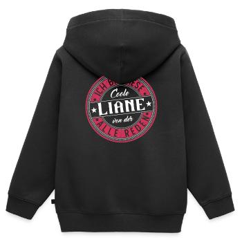 Liane Geschenkidee Geschenk Geburtstag - Kinder Premium Organic Zip Hoodie - Schwarz - Hinten - AI Model Kid Male (0cm)