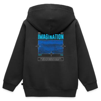 Imagination Streetwear - Kinder Premium Organic Zip Hoodie - Schwarz - Hinten - AI Model Kid Male (0cm)