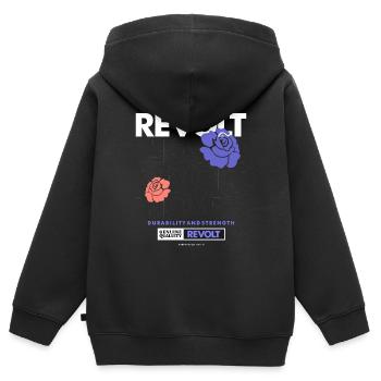 Revolt Streetwear - Kinder Premium Organic Zip Hoodie - Schwarz - Hinten - AI Model Kid Male (0cm)