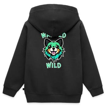 Cool Cartoon Dog - Wanted Wild - Sweat Premium à capuche zippé enfant bio - noir - Dos - AI Model Kid Male (0cm)