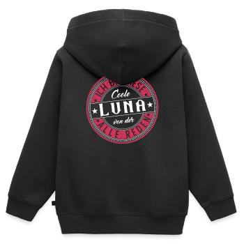 Luna Geschenkidee Geschenk Geburtstag - Kinder Premium Organic Zip Hoodie - Schwarz - Hinten - AI Model Kid Male (0cm)