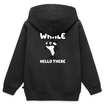 Wal Hallo - Kinder Premium Organic Zip Hoodie - Schwarz - Hinten - AI Model Kid Male (0cm)