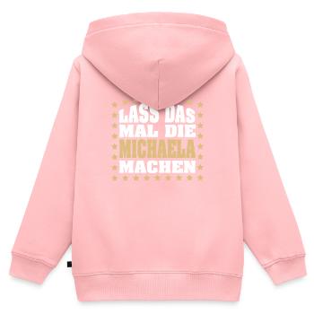 Lass das mal die MICHAELA machen Vornamen Spruch - Kinder Premium Organic Zip Hoodie - Rosa - Hinten - AI Model Kid Female (0cm)