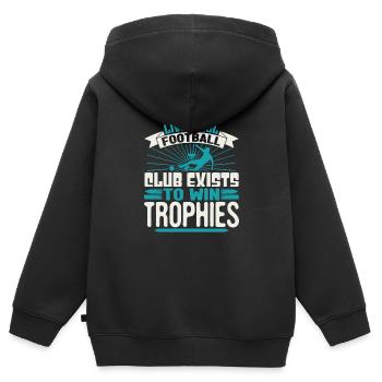 EXISTE POUR GAGNER DES TROPHÉES - Sweat Premium à capuche zippé enfant bio - noir - Dos - AI Model Kid Male (0cm)