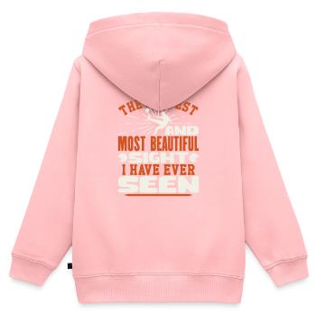 THE SADDEST AND MOST BEAUTIFUL SIGHT I HAVE EVER - Kids Premium Organic Zip-up Hoodie - rose - Back - AI Model Kid Female (0cm)