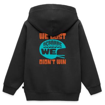 NOUS AVONS PERDU PARCE QUE NOUS N’AVONS PAS GAGNÉ 2 - Sweat Premium à capuche zippé enfant bio - noir - Dos - AI Model Kid Male (0cm)