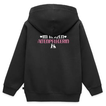 Ich bin Altenpflegerin ein Herzstück der - Kinder Premium Organic Zip Hoodie - Schwarz - Hinten - AI Model Kid Male (0cm)