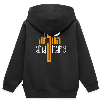 I love Jesus And Naps - Kids Premium Organic Zip-up Hoodie - black - Back - AI Model Kid Male (0cm)