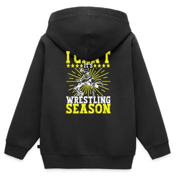 Wrestling Ringen Ringer - Kinder Premium Organic Zip Hoodie - Schwarz - Hinten - AI Model Kid Male (0cm)