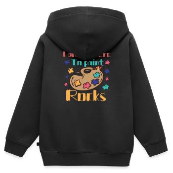 Lustiges Rock Painting Geschenk - Kinder Premium Organic Zip Hoodie - Schwarz - Hinten - AI Model Kid Male (0cm)