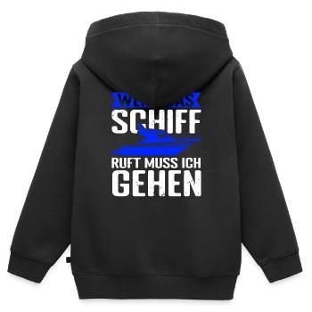 Schifffahrt Bootsport Maritim Boot Yacht Kreuzfahr - Kinder Premium Organic Zip Hoodie - Schwarz - Hinten - AI Model Kid Male (0cm)