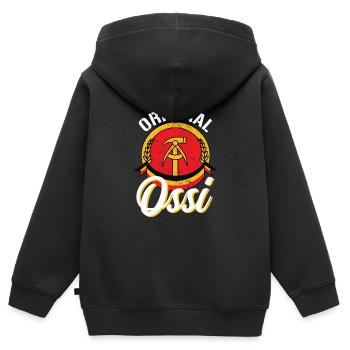 Ossi Original Ostdeutschland Osten - Kinder Premium Organic Zip Hoodie - Schwarz - Hinten - AI Model Kid Male (0cm)