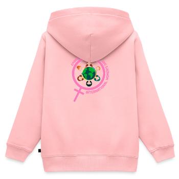 Happy International Women's Day Embrace Equity - Kids Premium Organic Zip-up Hoodie - rose - Back - AI Model Kid Female (0cm)