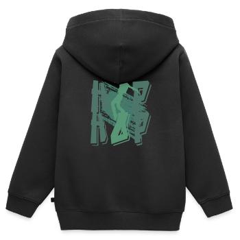 breakdancing Spruch – Tanzen Bboy Hiphop - Kinder Premium Organic Zip Hoodie - Schwarz - Hinten - AI Model Kid Male (0cm)