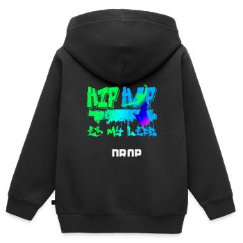 Tänzer Breakdance Bboy Oldschool - Kinder Premium Organic Zip Hoodie - Schwarz - Hinten - AI Model Kid Male (0cm)