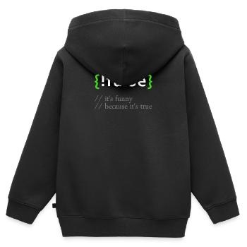 !False - Funny Coding Programmer Computer Program - Kids Premium Organic Zip-up Hoodie - black - Back - AI Model Kid Male (0cm)