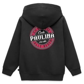Paulina Geschenkidee Geschenk Geburtstag - Kinder Premium Organic Zip Hoodie - Schwarz - Hinten - AI Model Kid Male (0cm)