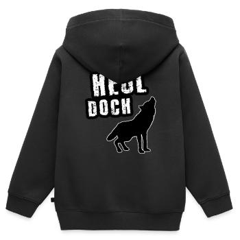 Heul doch - Kinder Premium Organic Zip Hoodie - Schwarz - Hinten - AI Model Kid Male (0cm)