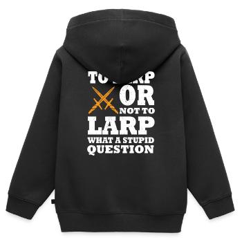 LARP - Kinder Premium Organic Zip Hoodie - Schwarz - Hinten - AI Model Kid Male (0cm)