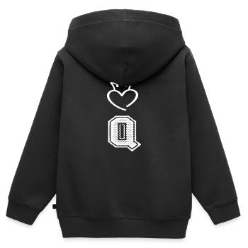 Queen - Kinder Premium Organic Zip Hoodie - Schwarz - Hinten - AI Model Kid Male (0cm)