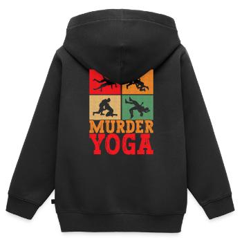 Wrestling Ringen Ringer - Kinder Premium Organic Zip Hoodie - Schwarz - Hinten - AI Model Kid Male (0cm)