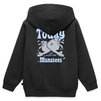 Seekuh Spruch - Kinder Premium Organic Zip Hoodie - Schwarz - Hinten - AI Model Kid Male (0cm)