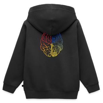 Programmierer HTML - Entwickler Programmieren Brain Fun - Kinder Premium Organic Zip Hoodie - Schwarz - Hinten - AI Model Kid Male (0cm)
