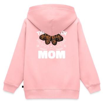 Monarque Papillon Maman - Sweat Premium à capuche zippé enfant bio - rose - Dos - AI Model Kid Female (0cm)