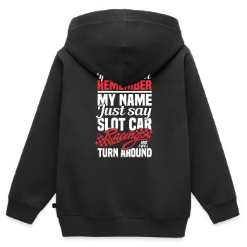 Slot Car Racing Car Car Racing - Kids Premium Organic Zip-up Hoodie - black - Back - AI Model Kid Male (0cm)