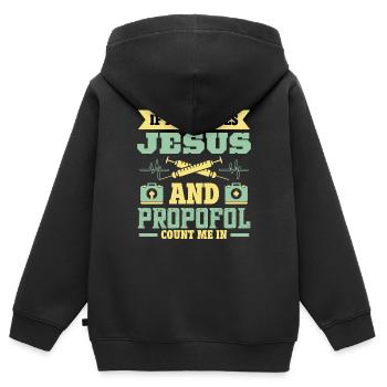 Anesthetist Anaesthesiologist Anesthesia - Kids Premium Organic Zip-up Hoodie - black - Back - AI Model Kid Male (0cm)