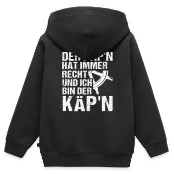 Befehl Steuerbord Meer Maritim Schiffskapitän Kapi - Kinder Premium Organic Zip Hoodie - Schwarz - Hinten - AI Model Kid Male (0cm)