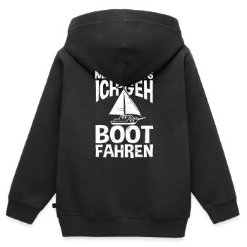Mir reicht's! Ich geh Boot fahren! Segelsport Sege - Kinder Premium Organic Zip Hoodie - Schwarz - Hinten - AI Model Kid Male (0cm)