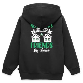 Voisins par hasard - Sweat Premium à capuche zippé enfant bio - noir - Dos - AI Model Kid Male (0cm)