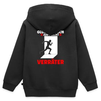 Glückwunsch zur Flucht Verräter! Jobwechsel Arbeit - Kinder Premium Organic Zip Hoodie - Schwarz - Hinten - AI Model Kid Male (0cm)