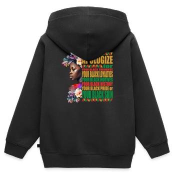Schwarze Geschichte zitiert afroamerikanische Geschichte - Kinder Premium Organic Zip Hoodie - Schwarz - Hinten - AI Model Kid Male (0cm)