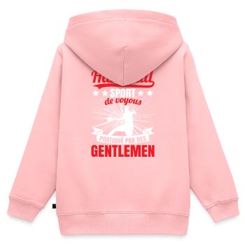 Entraîneur Handball - Sweat Premium à capuche zippé enfant bio - rose - Dos - AI Model Kid Female (0cm)