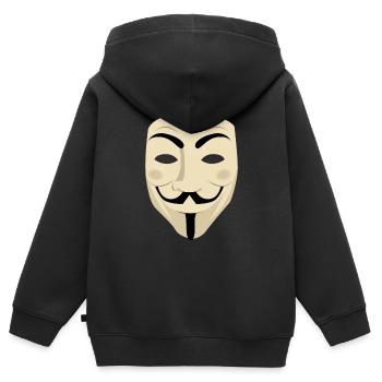 Mr. Anonymous Maske Computer Hacker - Kinder Premium Organic Zip Hoodie - Schwarz - Hinten - AI Model Kid Male (0cm)