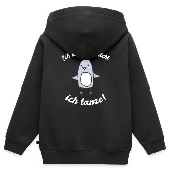 Ich watschel nicht, ich tanze! weiß - Kinder Premium Organic Zip Hoodie - Schwarz - Hinten - AI Model Kid Male (0cm)