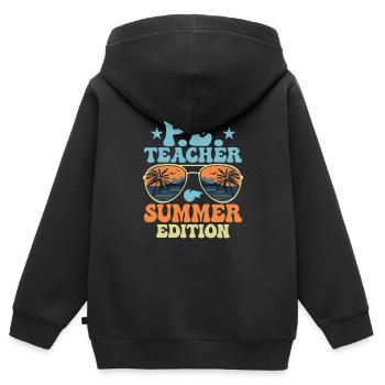 P.E.Teacher Summer Edition Physical Education Scho - Kids Premium Organic Zip-up Hoodie - black - Back - AI Model Kid Male (0cm)