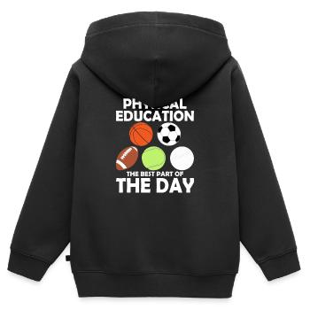 Physical Education The Best Part Of The Day Physic - Kids Premium Organic Zip-up Hoodie - black - Back - AI Model Kid Male (0cm)