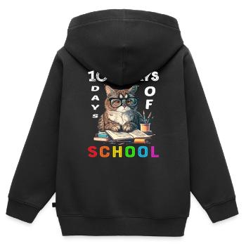 100 Days Of School - Kids Premium Organic Zip-up Hoodie - black - Back - AI Model Kid Male (0cm)